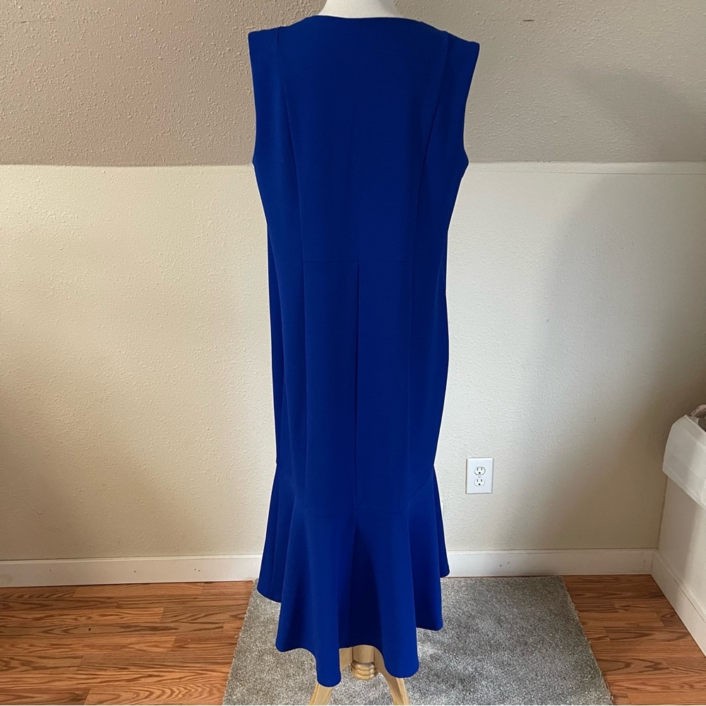 Enfocus Studio Royal Blue Sleeveless Flounce Hem Dress - Picture 3 of 6